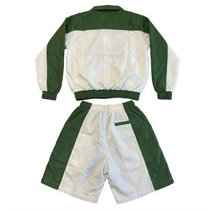 High Demands Custom Logo Green White <b>Men's</b> High Quality Nylon Wind Breaker Short Sets For <b>Summer</b> Wear <b>Men</b> Set Streetwear <b>Jackets</b> - Product Image 2