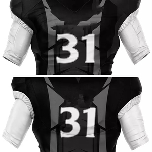 Uniformes de Fútbol Americano Personalizables con Impresión por Transferencia de Calor, para Hombre, 100% Poliéster, Cuello en V, Manga Corta, Ajustados, Azul y Rojo, de Secado Rápido - Product Image 6