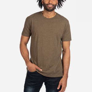 Camisetas de Algodón Peinado Gris Jaspeado al por Mayor para Hombre, Camiseta Lisa con Impresión Personalizada y Bordado, Camiseta Tri-blend - Product Image 3