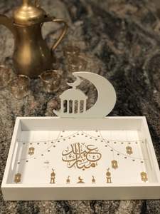 Plateau rond en bois sculpté de fleurs, luxueux, pour chocolats et confiseries assorties, élégant pour mariage - Product Image 5