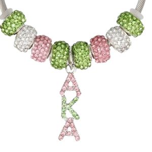 Pink Green Greek Charm Cable <b>Bangle</b> <b>Bracelet</b> Women Beaded Fashion Jewelry Elegant Wrist Accessory Party Gift Trendy <b>Bracelet</b> C - Product Image 6