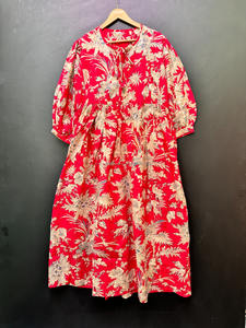 Elegante vestido MIDI estampado de algodón informal de verano ecológico para mujer-para Brunch Oficina Vacaciones DE LA India - Product Image 3