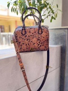 Bolso de Mano de Cuero Tallado a Mano de Alta Calidad, Estilo Bohemio Gitano, Bolso de Hombro Hecho a Mano, Estilo Occidental, para Mujer - Product Image 4