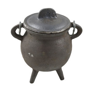 Quemador de carbón metálico de diseño creativo, hierro forjado con acabado pintado en negro, diseño de varios tamaños, soporte para incienso - Product Image 3