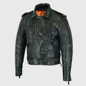 Chaqueta de Cuero OEM Personalizada para Hombre, Chaqueta de Cuero de Alta Calidad en Color Marrón con Etiqueta Privada - Product Image 3