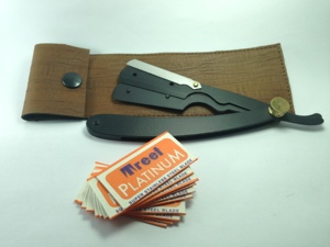 Professional Barber Straight Edge Shaving <b>Razor</b> Matte Black German Stainless Steel Hair Shaving <b>Razors</b> - Product Image 2