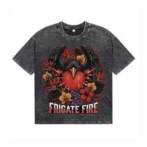Frigate Fire <b>Men's</b> Cotton <b>T</b>-<b>Shirt</b> <b>Floral</b> Print Casual Short Sleeve Summer <b>Shirt</b> Breathable Woven Poplin Front Logo - Product Image 1