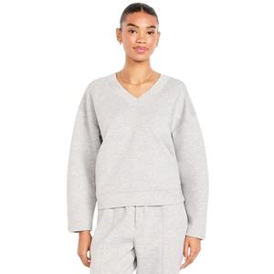 Sudadera de algodón suave oversize con cuello en V, estilo urbano, bordada con pedrería, de forro polar, talla grande, para mujer y hombre, al por mayor - Product Image 1