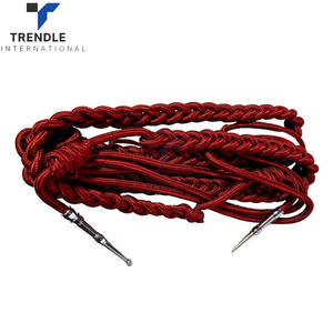 Aiguillette de hombro para uniforme ceremonial, hecha a mano con hilo de alambre plateado y puntas metálicas, diseño personalizable, nailon. - Product Image 4