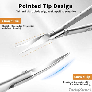 Tijeras Profesionales de Acero Inoxidable para Cutículas y Cejas, Tipo Cola de Golondrina, para Párpados Dobles y Cantoplastia - Product Image 6