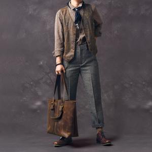 Sac à main vintage en cuir véritable fait main, couleur unie, pour femmes, avec fermeture à glissière, sac bandoulière, sac messager LTB-0232 - Product Image 5