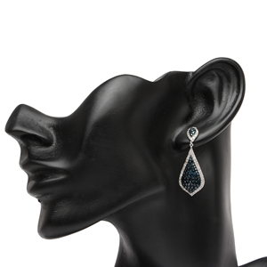 2.67 Cttw Round Cut Natural White Brown Diamond Drop Dangle <b>Earrings</b> for Womens in 925 Sterling Silver, Prong Set Screw <b>Back</b> - Product Image 4