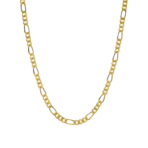 Collar de Cadena Fina de Plata de Ley 925 y Oro Amarillo de 14K, 2.5mm, Estilo Figaro Clásico para Mujer, 18 Pulgadas, Regalo de Compromiso o Boda - Product Image 2