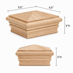 Tapa de poste piramidal de madera maciza personalizada, cubierta duradera para postes de valla y terraza, fabricante OEM ODM, tapa de poste piramidal de madera maciza - Product Image 2