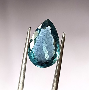 Aigue-marine naturelle bleue Santa Maria de 3,70 carats, taille poire facettée, translucide, pierre précieuse non montée - Product Image 2