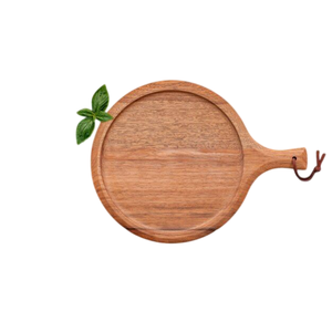 Tabla de cortar de madera de acacia de 12 pulgadas, paleta para queso, bandeja para servir pan y galletas con asa, ecológica. - Product Image 6