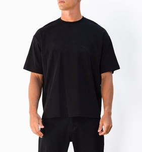 T-shirt unisexe vintage en denim uni délavé à l'acide, écoresponsable, en Spandex/Coton, avec broderie patch, coupe ample, col rond, 220g, pour le streetwear - Product Image 1