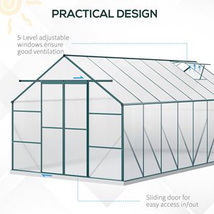 Kit Serra in Alluminio 16FT X 8FT con Tetto Regolabile, Grondaia e Porta Scorrevole per Uso Invernale Interno - Product Image 5