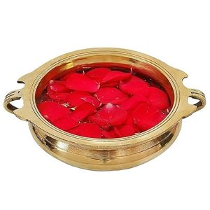 ชามทองเหลืองสำหรับตกแต่ง ใส่ดอกไม้และเทียนลอยน้ำ ของตกแต่งบ้าน สำหรับพิธีบูชา วางบนโต๊ะกลาง - Product Image 1