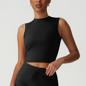 เสื้อแขนกุดเข้ารูปสำหรับผู้หญิงเสื้อกล้ามออกกำลังกายรัดรูประบายอากาศได้ดีแห้งเร็วเสื้อออกกำลังกายยืดหยุ่นสูงเสื้อยืดด้านหน้า - Product Image 4