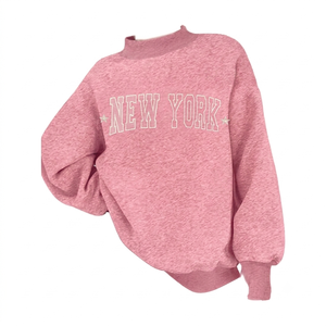 Sudadera Oversize de Cuello Alto para Mujer, con Logo Personalizado, de Algodón y Felpa, Hombros Caídos, para Invierno - Product Image 1