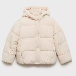 Hooded Puffer <b>Jacket</b> Zipper Closure Windproof Thick Polyester Wadding Winter Coat Unisex Casual Solid Color Regular Fit - Product Image 4