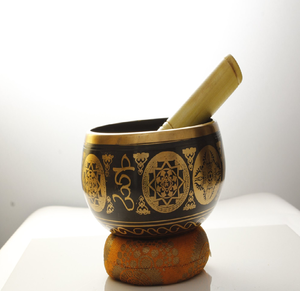 Classic hand-hammered bronze bowl with <b>wood</b> <b>mallet</b> For Chakra Cleaning Balancing Healing Sound Therapy at Wholesale prices - Product Image 4