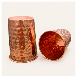 High Quality Pure <b>Copper</b> Hammered Water Glass Set Handmade Polished <b>Copper</b> Tumbler for Home Hotel Restaurant Supply - Product Image 1
