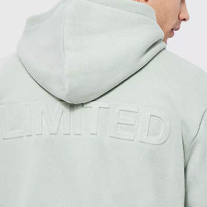 Sudadera con Capucha Extra Grande para Hombre, con Estampado en Relieve, Mezcla de Algodón, Estilo Urbano, Informal, Moda de Invierno, Fabricante OEM - Product Image 4