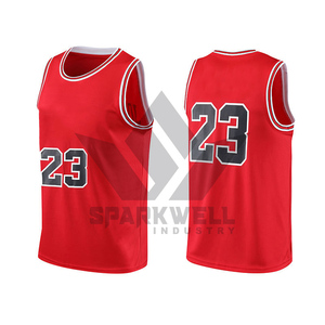 Maillot de basket blanc numéro 23, imprimé rouge, sans manches, coupe classique, unisexe adulte, vêtement de sport, sublimation, transfert du nom du joueur - Product Image 3