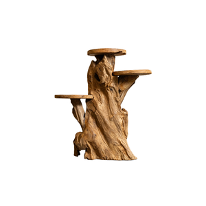 ARTERRA Support de Présentation Artisanal de Luxe en Bois pour Décoration Intérieure et Extérieure, Idéal pour Diwali, en Racine de Teck Biologique, Style Rustique Artisanal - Product Image 1