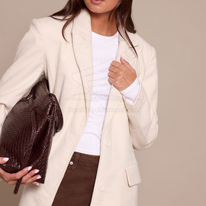 Abrigo Largo Clásico de Invierno para Mujer, Estilo Informal, de Lona y Lana, Transpirable, de Alta Calidad, para Uso Diario - Product Image 4