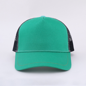 Hot Selling High Quality 5 Panel Green Trucker Cap Hat Design Mesh Trucker Hat Blank Custom Logo Hat - Product Image 2