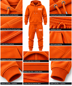 Ensemble de survêtement à capuche pour homme, pantalon de jogging long, 100% coton, sweat-shirt et pantalon à cordon de serrage pour un usage décontracté en hiver - Product Image 5