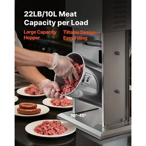 Insaccatrice Elettrica in Acciaio Inox da 22 LBS/10 L Verticale con Controllo Velocità Continuo e Pedale Robusto - Product Image 4