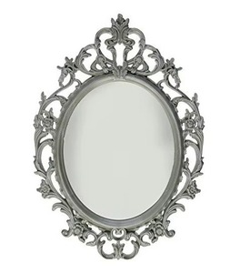 Espejo de Pared Ovalado de Metal Reforzado de Alta Calidad con Marco Tradicional Ornamentado, Adorno Decorativo - Product Image 3