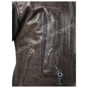 Boys Winter Leather <b>Jacket</b> OEM Brown Cowhide Leather <b>Biker</b> <b>Jacket</b> For Men Genuine Mens Leather Motorcycle <b>Jacket</b> - Product Image 3