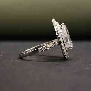 Elegant Pear Cut 925 Sterling <b>Silver</b> IGI Certified Prong <b>Set</b> Moissanite Engagement <b>Ring</b> - Product Image 4