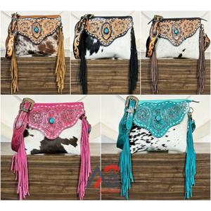 Bolso Bandolera de Cuero Genuino Hecho a Mano con Flecos para Mujer, Diseño 2026, Gran Capacidad, Alta Calidad, Versátil, Bolso de Trabajo Grande - Product Image 1