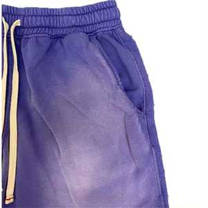 กางเกงขาสั้นผู้ชายสไตล์วินเทจ ย้อมสีแบบฟอกกรด ผ้าฝ้ายเนื้อนุ่ม ขอบดิบ ทรงจ็อกเกอร์ สำหรับฤดูร้อน - Product Image 3