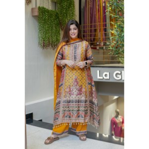Conjunto Dupatta hermoso y parte superior inferior de mujer de diseñador para ropa de fiesta - Product Image 4