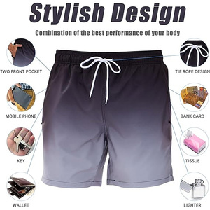 <b>Men</b>’s Quick Dry Printed Swim Shorts Beach Board Shorts Custom Logo Elastic Waist Lightweight Surf Swimming <b>Trunks</b> OEM Wholesale - Product Image 6