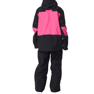 Traje de esquí para mujer con bloques de color, chaqueta impermeable con capucha y conjunto de pantalones, aislamiento sintético, 100% poliéster, ropa para la nieve - Product Image 2