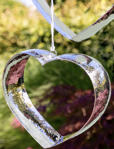Silver Heart Hanging <b>Wind</b> <b>Chime</b> Outdoor Garden Decor Romantic Metal Heart Ornament for Patio Balcony Yard Home Decoration - Product Image 2