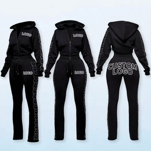 Clothing Manufacturers 2026 Fall Winter Women Clothes Custom Acid Washed Zip up Hoodie Sweatpants Womens Tracksuits 2 Piece Set - Product Image 1