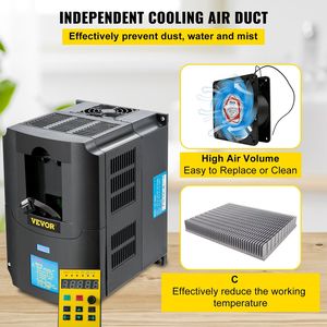 อินเวอร์เตอร์ปรับความถี่ AC 220V 4KW CNC VFD 5.5HP 1-3 เฟส สำหรับไดรเวอร์ปรับความถี่ - Product Image 5