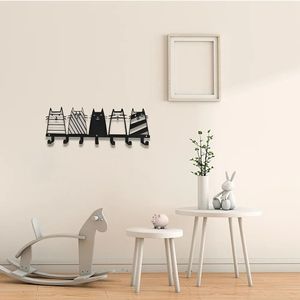 CIFbuy Porte-clés mural moderne, 7 crochets de qualité supérieure, design chat mignon, crochets décoratifs pour peignoirs, cintres transformables de haute qualité - Product Image 2
