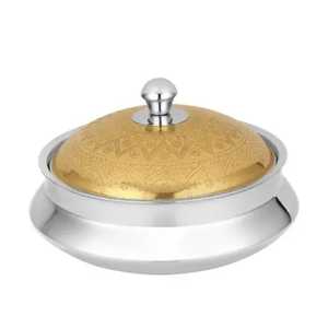Ensemble de réchauds de buffet ronds modernes en acier inoxydable avec support ovale pour fêtes, mariages, restaurants et services de traiteur - Product Image 3