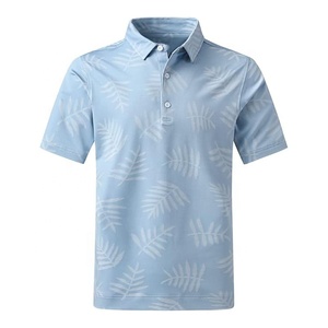 Polo à manches courtes vert menthe pour homme avec imprimé tasse de café, style décontracté, tissu Oxford respirant - Product Image 2