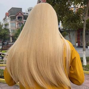 วิกผมแท้แบบตรงสีบลอนด์ 613 ขนาด 13x4 ความหนาแน่น 180% พร้อมเชือกผูกแบบใสและผมต่อแบบแท้ ขายส่ง - Product Image 1